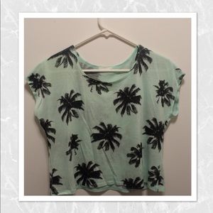 Mint palm tree tee